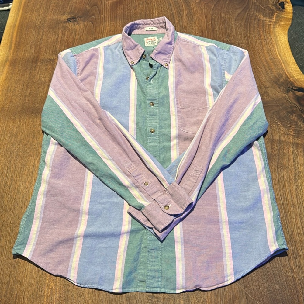 J. Crew Pastel Striped Button-Down Shirt in Lavender, Mint & Light Blue